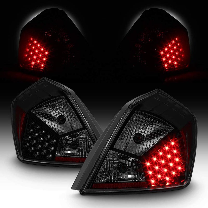 ACANII  For Black Housing Smoke Lens 20072012 Nissan Altima Sedan LED Tail Lights Brake Lamps